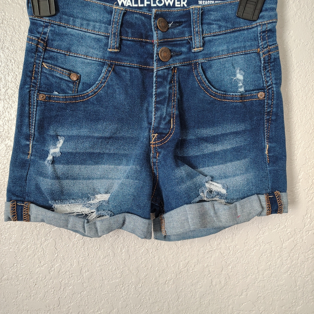 Wallflower Distressed Blue Jean Shorts